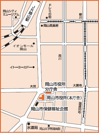 岡山市勤労福祉センターマップ